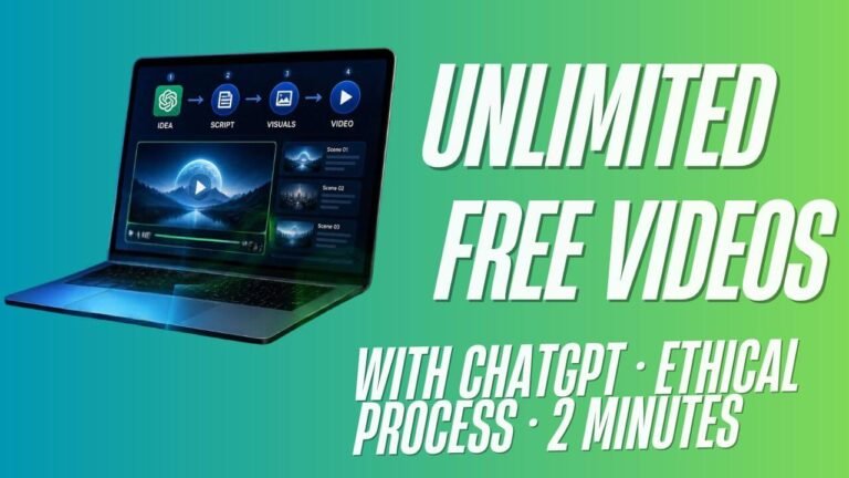 Unlimited free videos with ChatGPT using an AI video creation workflow